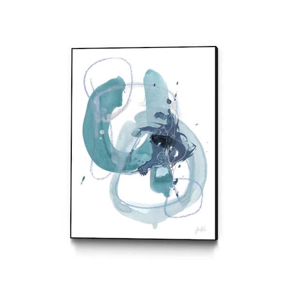 Unbranded 30 in. x 40 in. "Aqua Orbit II" by June Erica Vess Framed Wall Art