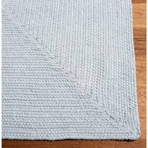 Braided Light Blue Doormat 3 ft. x 4 ft. Solid Area Rug
