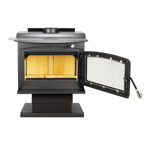 Pleasant Hearth 2,500 sq. ft. Pedestal Wood Burning Stove with Stainless Steel Ash Lip
