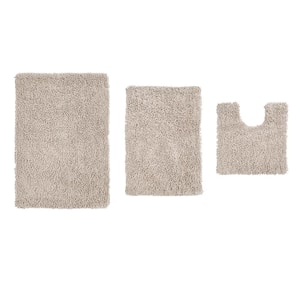 Fantasia Bath Rug 100% Cotton Bath Rugs Set, 3-Pcs Set with Contour, Ivory