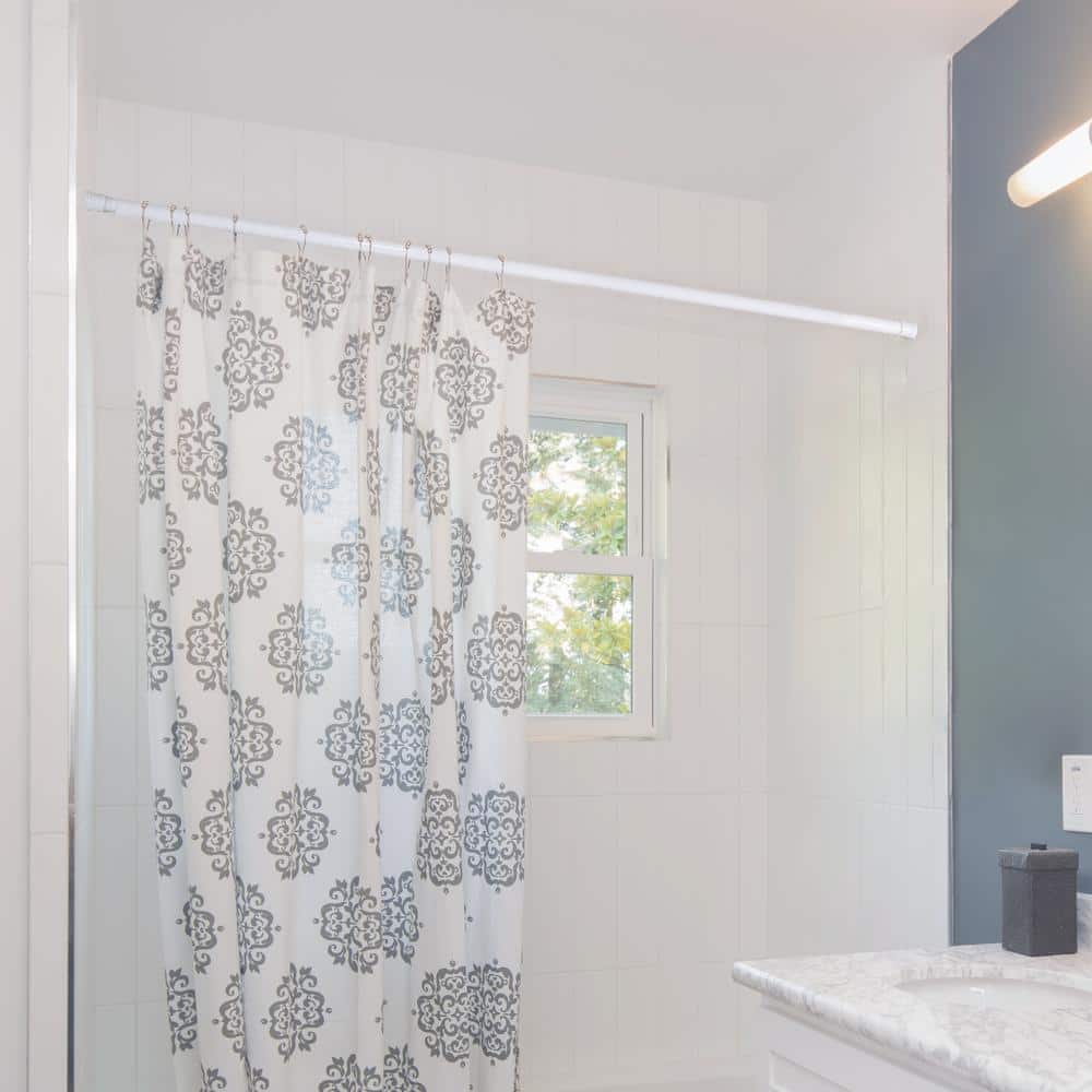 Classic Adjustable Straight Tension Shower Curtain Rod for Bathroom