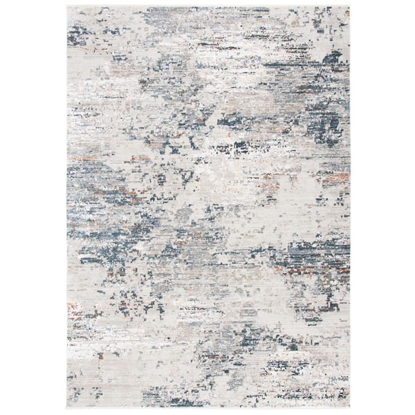 Princeton 9 ft. x 12 ft. Gray/Ivory Distressed Marble Area Rug