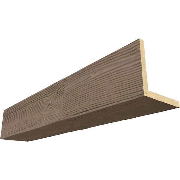 Ekena Millwork Endurathane 4 in. H x 4 in. W x 8 ft. L Sandblasted Rustic Taupe Faux Wood Beam