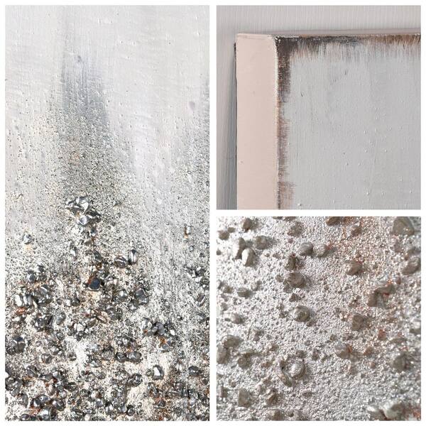 Empire Art Direct Hand Painted Abstract Canvas Wall Art, 40x30", Champagne Frame - "Sandpath" By Martin Edwards
