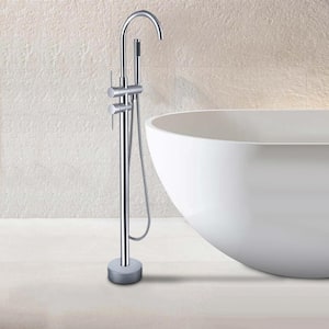 42-7/8 in. 1-Handle Freestanding Anti Scald Bathtub Faucet with Hand Shower Head in Chrome