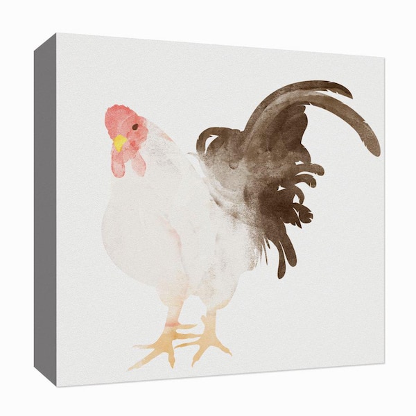 PTM Images Aquarela Chiken'' Canvas Abstract Wall Art 15 in. x 15 in.