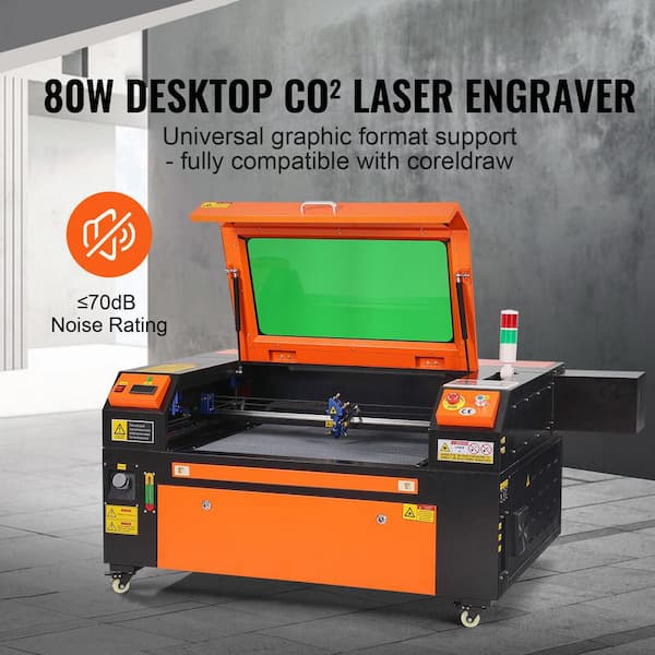 80-Watt CO2 Laser Engraver, 20 x 28 in. 19.7 IPS Laser Cutter Machine, 2-Way Pass Air Assist, Compatible with LightBurn