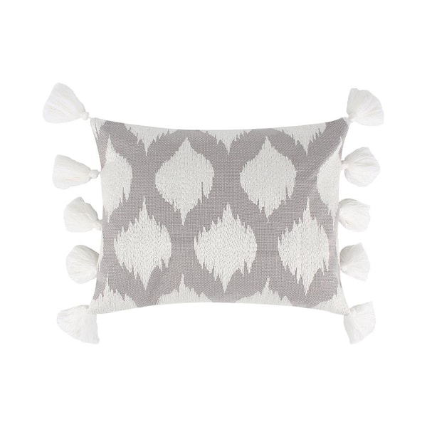 Gray best sale tassel pillow