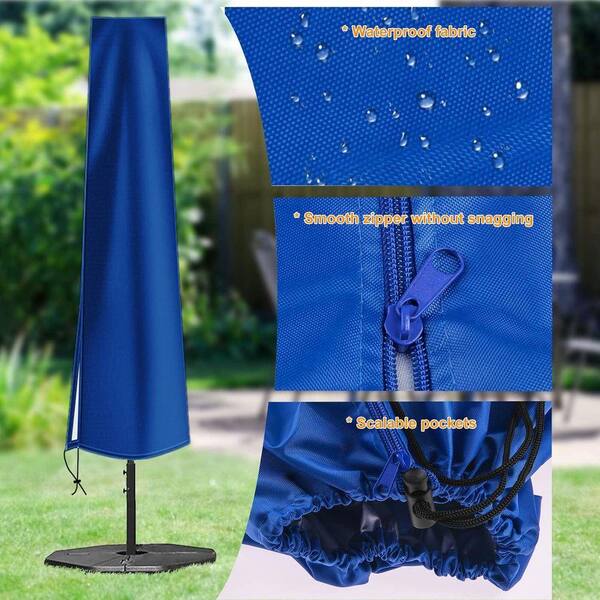 blue patio umbrella cover Triple Layer Available in an 8 10' Rectangle Sunbrella Canvas Navy