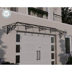 Lily 3 ft. x 15.5 ft. Black/Clear Door and Window Awning