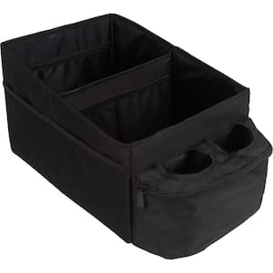 Backseat Car Organizer Collapsible Car Storage Box with Cupholders and Partitions for Front or Back Seat