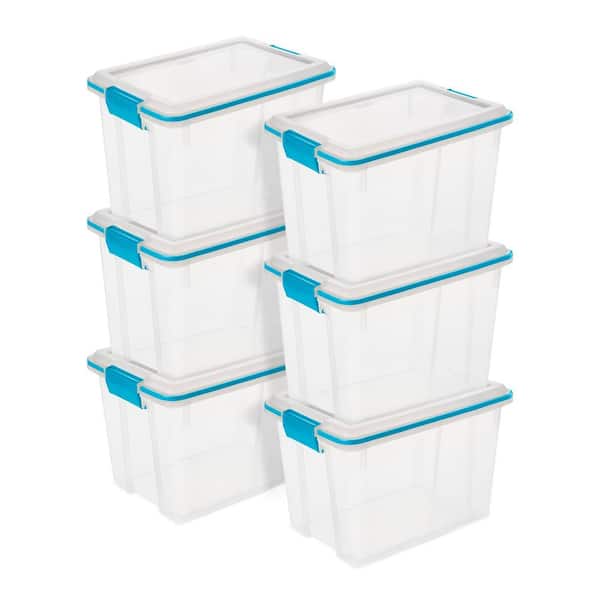 Life Story 17 Gallon Round Open Storage Bucket With Rope Handles, Teal, 8 Pack | D. Davies Transport