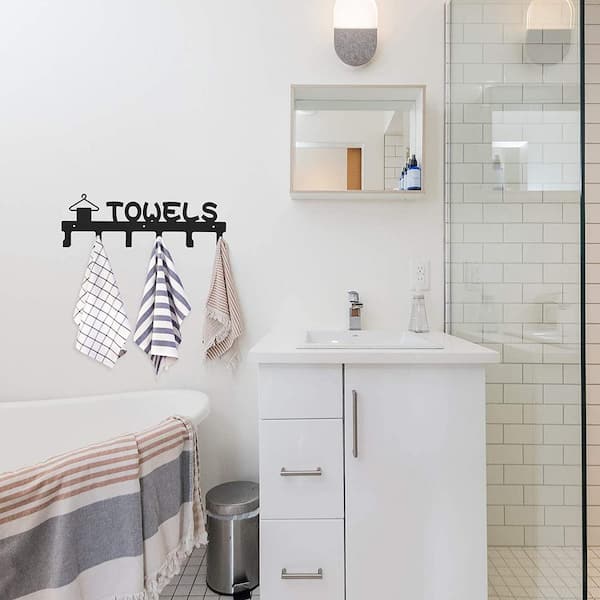 Rustproof Bathroom Tools Towel Organizer Shelf Key Hooks Kitchen Organizer  Closet Storage Rack