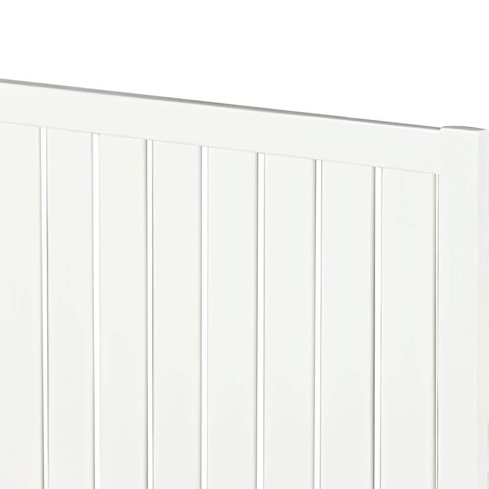 White King Pine Wood Platform Bed with Slatted Headboard