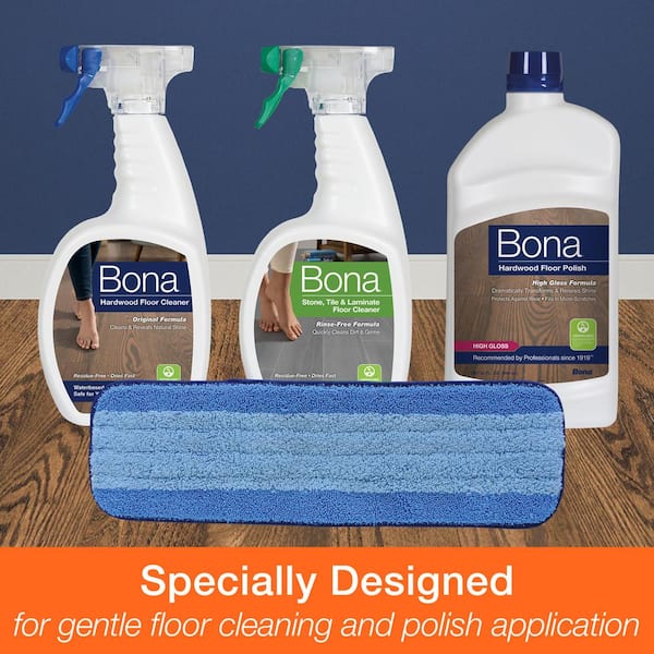 Bona Hardwood Floor Premium Spray Mop - Includes Hardwood Floor Cleaning  Solution and Machine Washable Microfiber Cleaning Pad - Dual Zone Cleaning