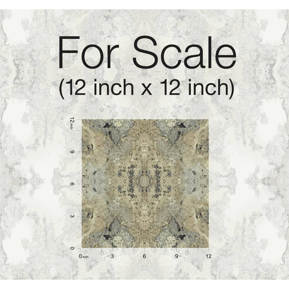 Ivory and Gray Medallion Peel and Stick Wallpaper
