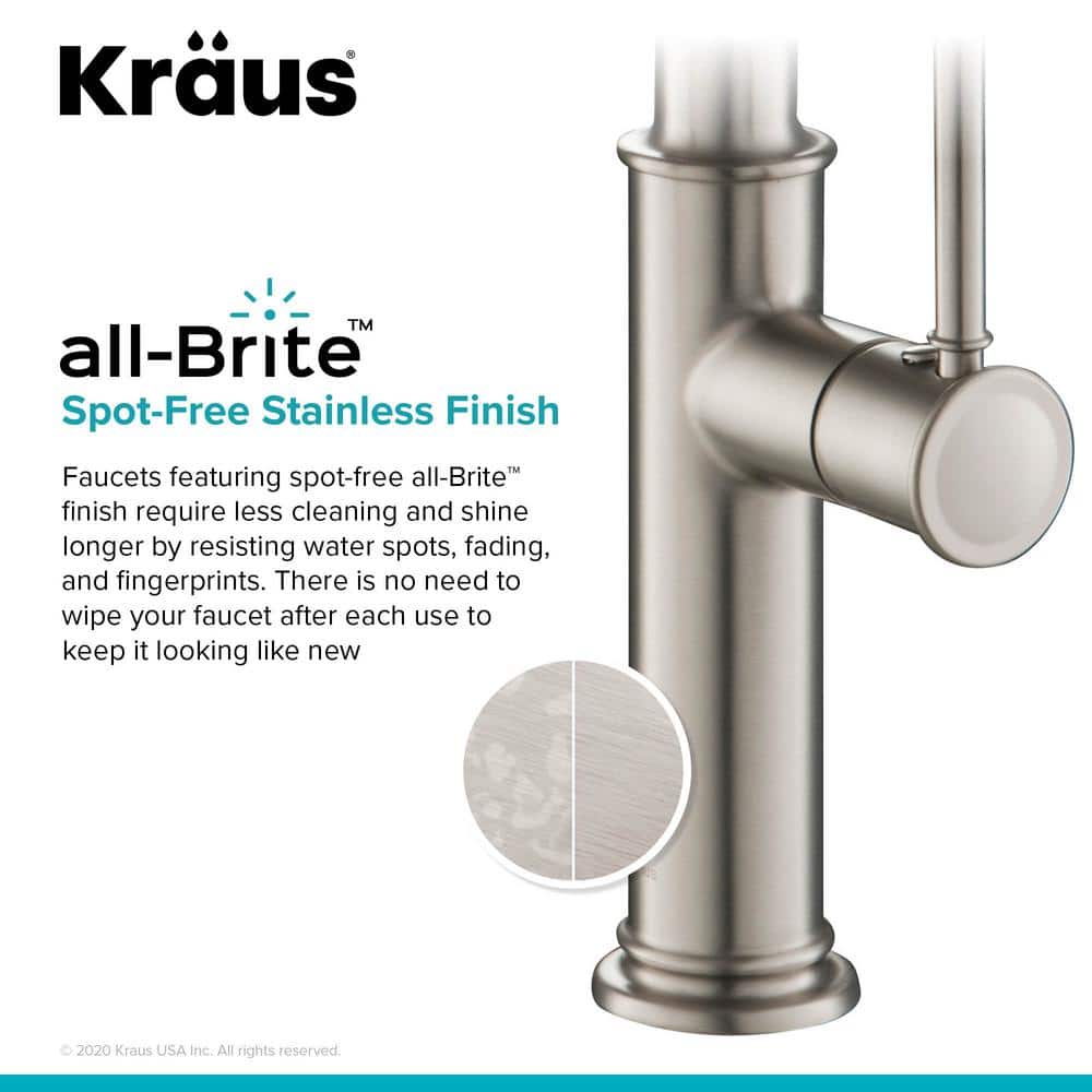Sellette Spot Free Stainless Steel Pull-Down Kitchen Faucet with Soap Dispenser