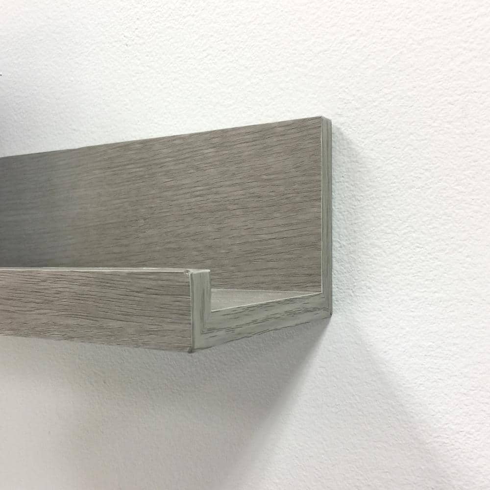Driftwood Gray 72" MDF Picture Ledge Shelf
