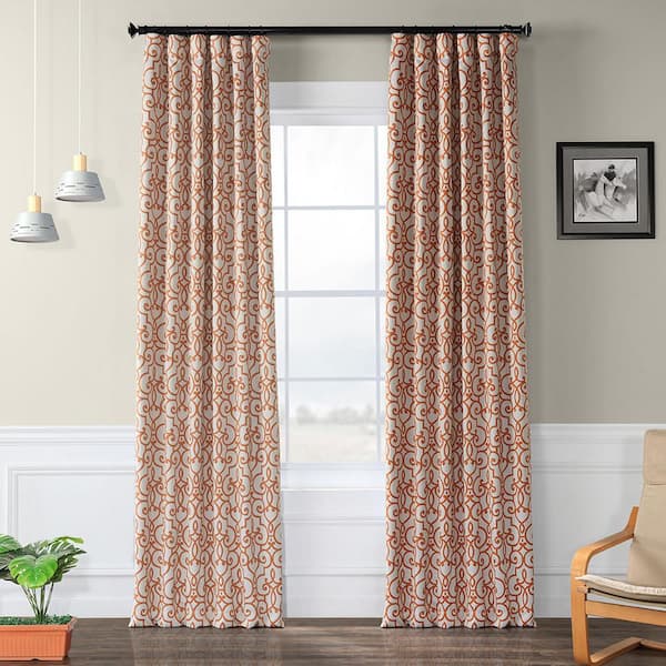 Exclusive Fabrics & Furnishings Nouveau Tan Geometric Blackout Curtain - 50 in. W x 108 in. L