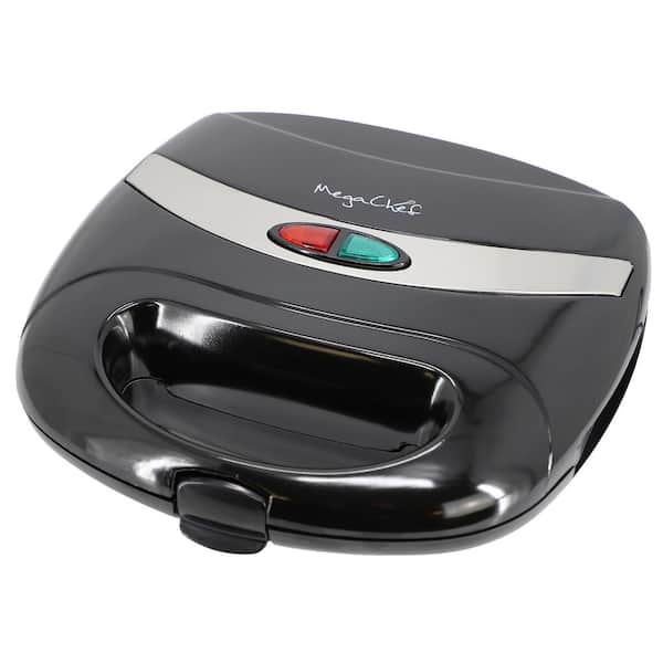MegaChef Electric Compact Aluminum Nonstick Sandwich Maker in Black
