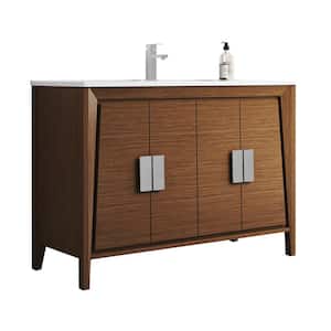 Imperial 48 in. W x 18.11 in. D x 33.5 in. H Bathroom Vanity in Wheat with White ceramic Top