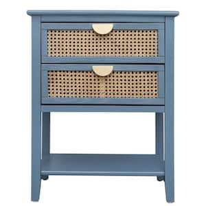 Anky 22.05 in. W x 15.75 in. D x 28.55 in. H Blue MDF Freestanding Bathroom Linen Cabinet in Blue