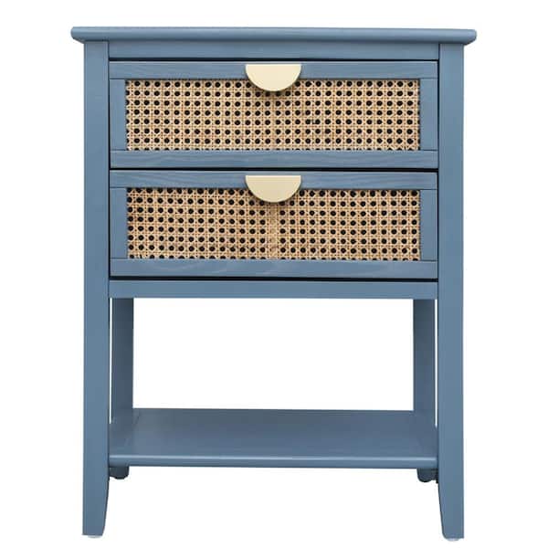 Miscool Anky 22.05 in. W x 15.75 in. D x 28.55 in. H Blue MDF Freestanding Bathroom Linen Cabinet in Blue