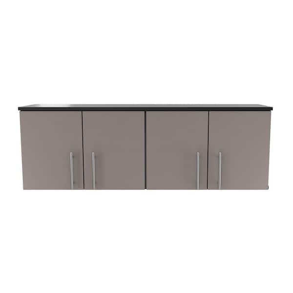 Inval Maestrik 47.24 in. W x 15.75 in. H x 11.81 in. D 4-Door Garage Storage Freestanding Cabinet in Taupe and Dark Gray
