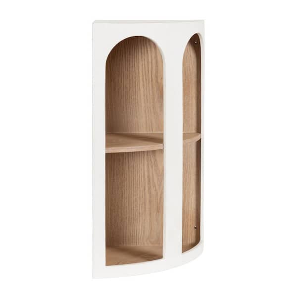 Kate and Laurel Elloree 15 in. W x 11 in. D White Wood Decorative Wall Shelf