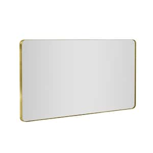 60 in. W x 36 in. H Premium Aluminum Framed Rectangular Bathroom Vanity Wall Mirror in Gold