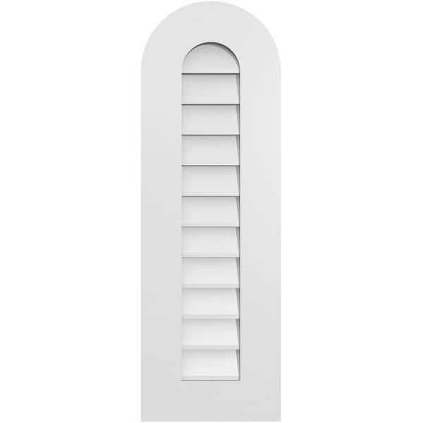 Ekena Millwork 12 in. x 36 in. Round Top Surface Mount PVC Gable Vent: Decorative with Standard Frame