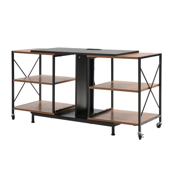 JAYDEN CREATION Flamin Brown 60.25 in. W Flexible TV Stand
