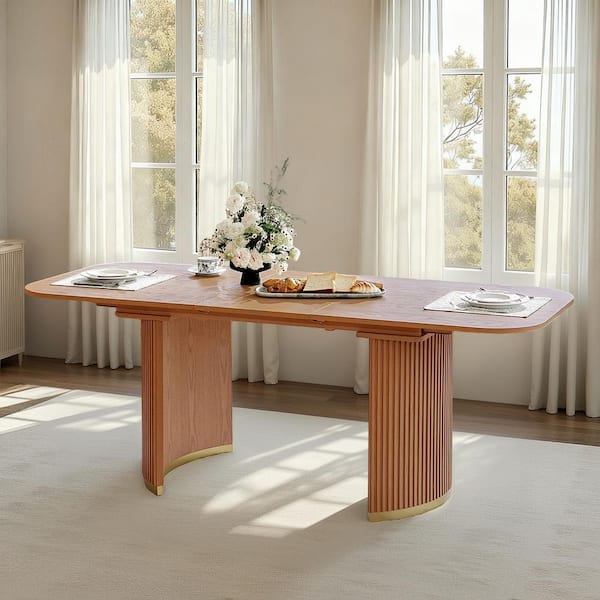 JAYDEN CREATION Benita Mid-Century Modern Teak Wood 80.75 in