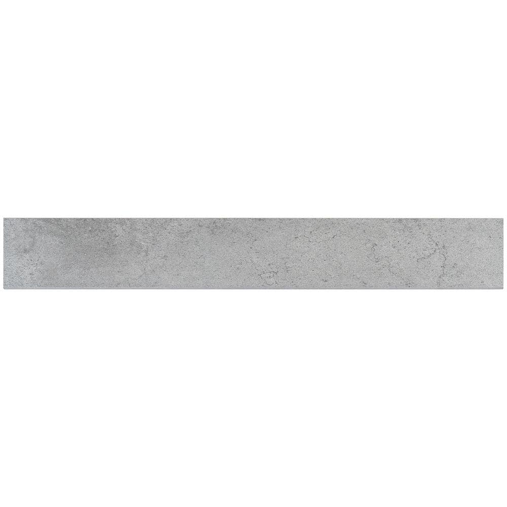 Lawrence Large Format Matte Gray Porcelain Bullnose Tile