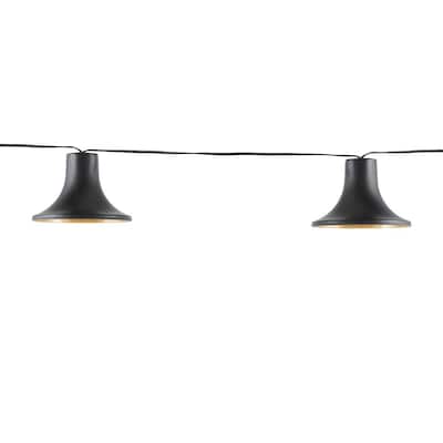 10-Light 12 ft. Black Outdoor Plug-In Integrated LED Lantern String-Light