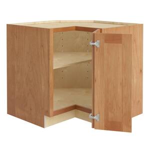 Hargrove Assembled 36x34.5x24 in. Plywood Shaker EZ Reach Base Corner Kitchen Cabinet Right in Stained Cinnamon