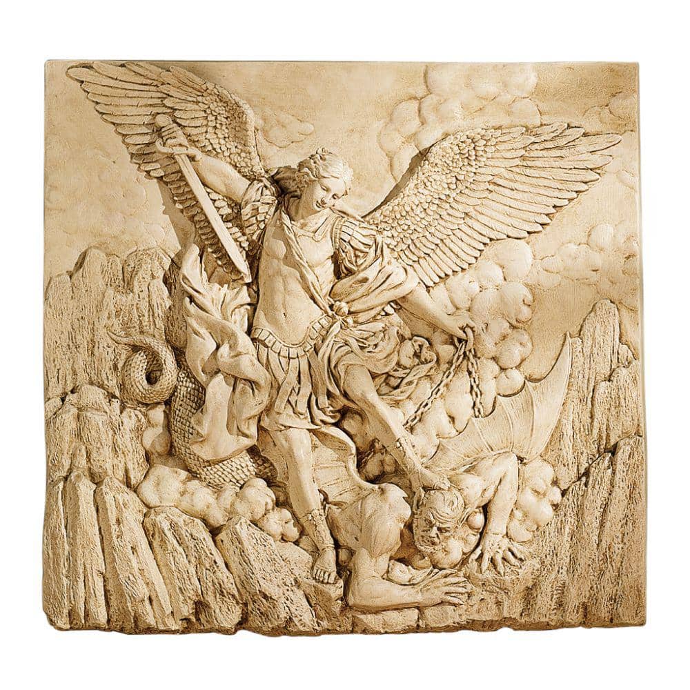 Design Toscano 21 in. x 22 in. St. Michael, the Archangel Sculptural Wall  Frieze NG33581 - The Home Depot