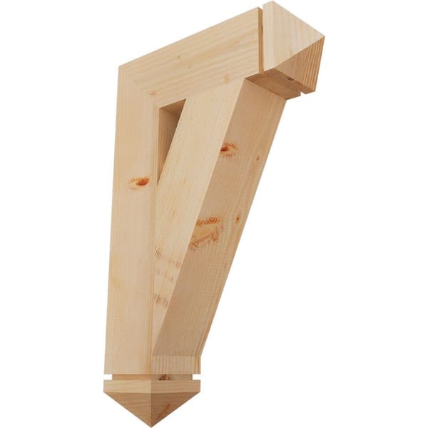 Ekena Millwork 5.5 in. x 34 in. x 22 in. Douglas Fir Traditional Arts and Crafts Smooth Bracket