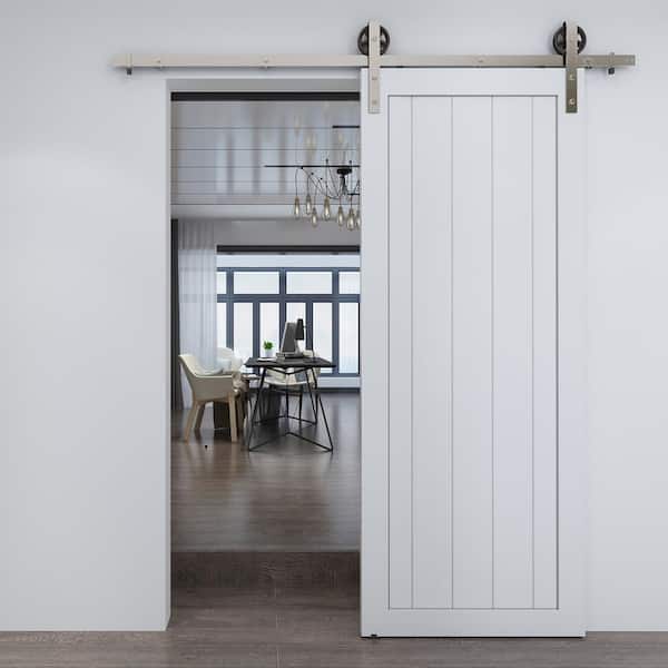 42 in. x 84 in. Rustic1-Panel Unfinished Knotty Pine Interior Barn Door Slab