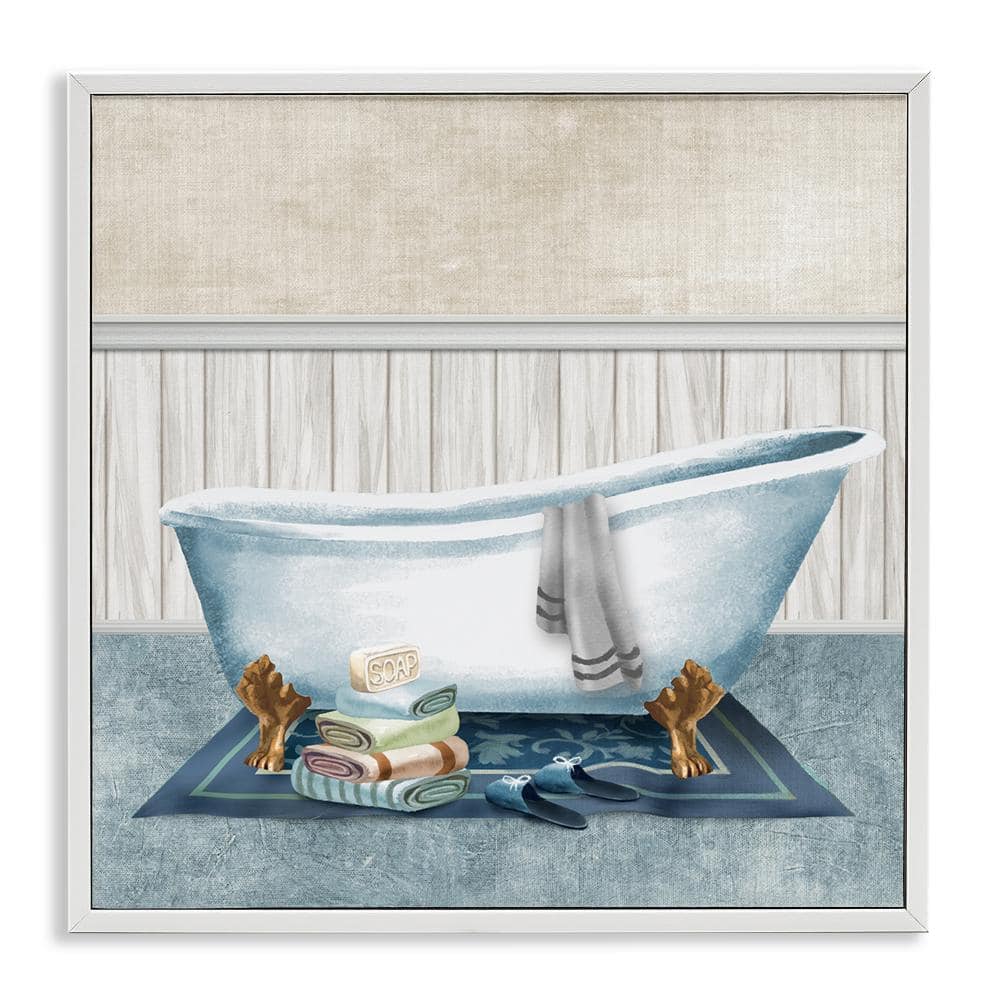 Cozy Clawfoot Bathtub Spa  White Framed Giclee Art, design by Conrad Knutsen price history on PriceWatchPro