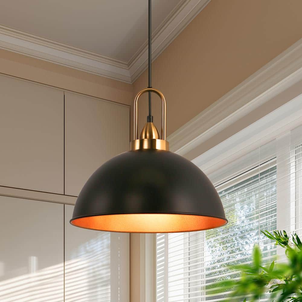 14 in. 1-Light Matte Black Farmhouse Pendant Light Hanging Industrial Ceiling Lights Fixture for Kitchen Island (2-Pack) price history on PriceWatchPro