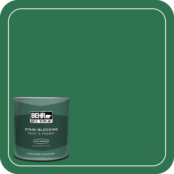 BEHR ULTRA 1 qt. #P420-7 Crown Jewel Extra Durable Semi-Gloss Enamel Interior Paint & Primer