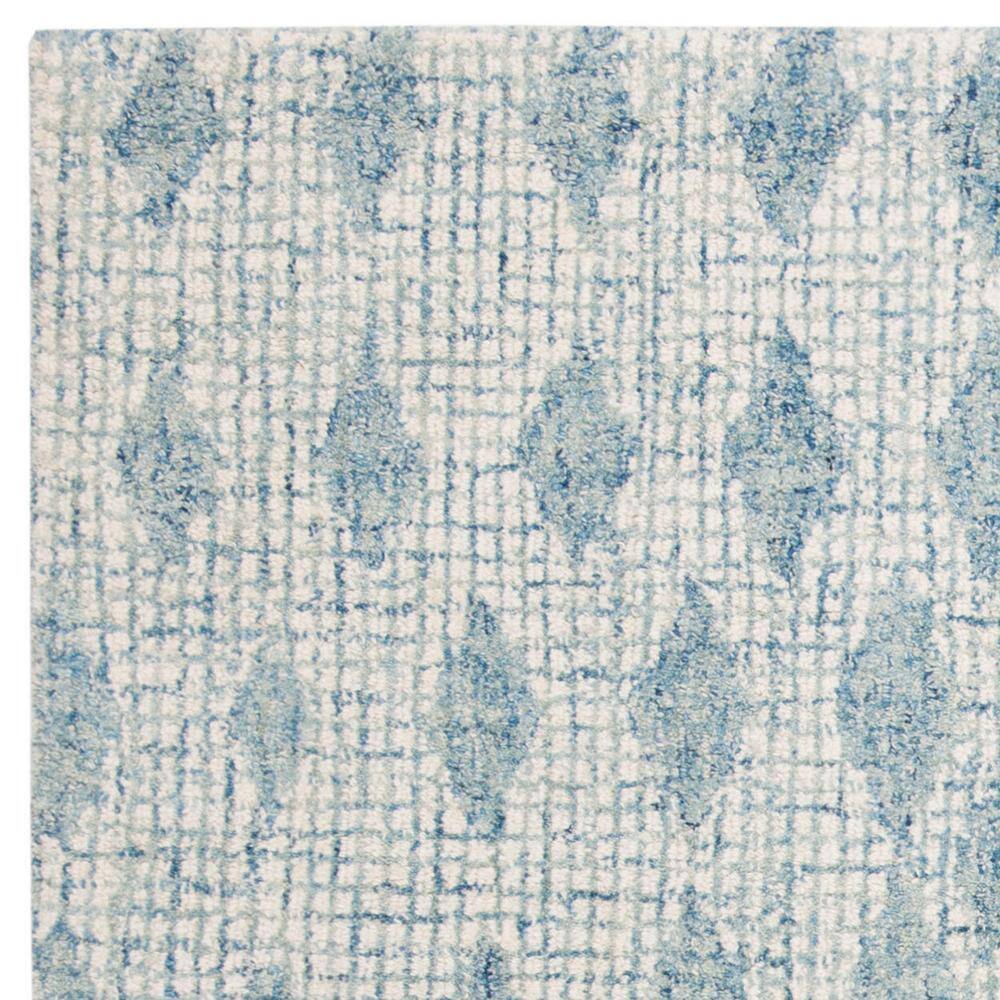 Handmade Blue Wool Abstract Tufted Square Area Rug 6'x6'
