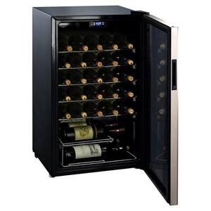 Koolatron 33 Bottle Wine Cooler, Black, 3.6 cu. ft. (102L) Freestanding Compressor Wine Fridge
