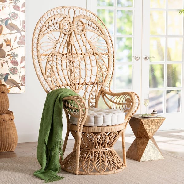 bali & pari Kimiko Natural Brown Rattan Peacock Chair 267-14619-HD