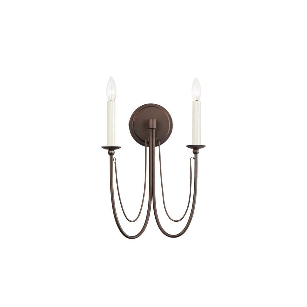 Chestnut Bronze Dual-Light Dimmable Sconce with Classic Curves