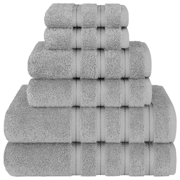 Unbranded 6 Piece Turkish Cotton Bath Towel Set, Light Grey
