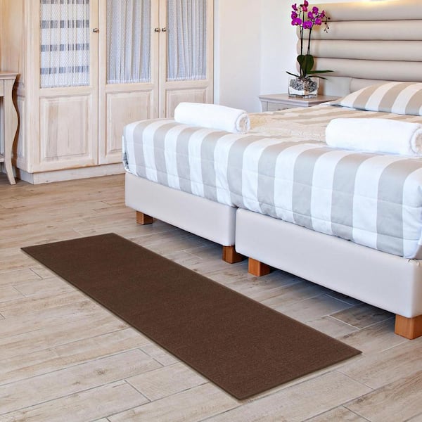 Basics Collection Non-Slip Rubberback Modern Solid Design 2x6 Indoor Runner Rug, 2 ft. 2 in. x 6 ft., Brown