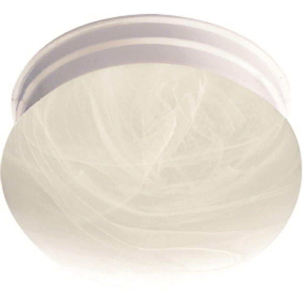 Minster White Alabaster Glass Round Flush Mount Light