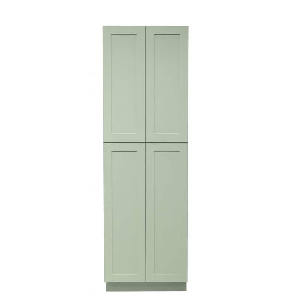 Shaker Assembled 30 in. W x 84 in. H x 24 in. D Tall Pantry Cabinet with 4 Doors in Jade Green price history on PriceWatchPro